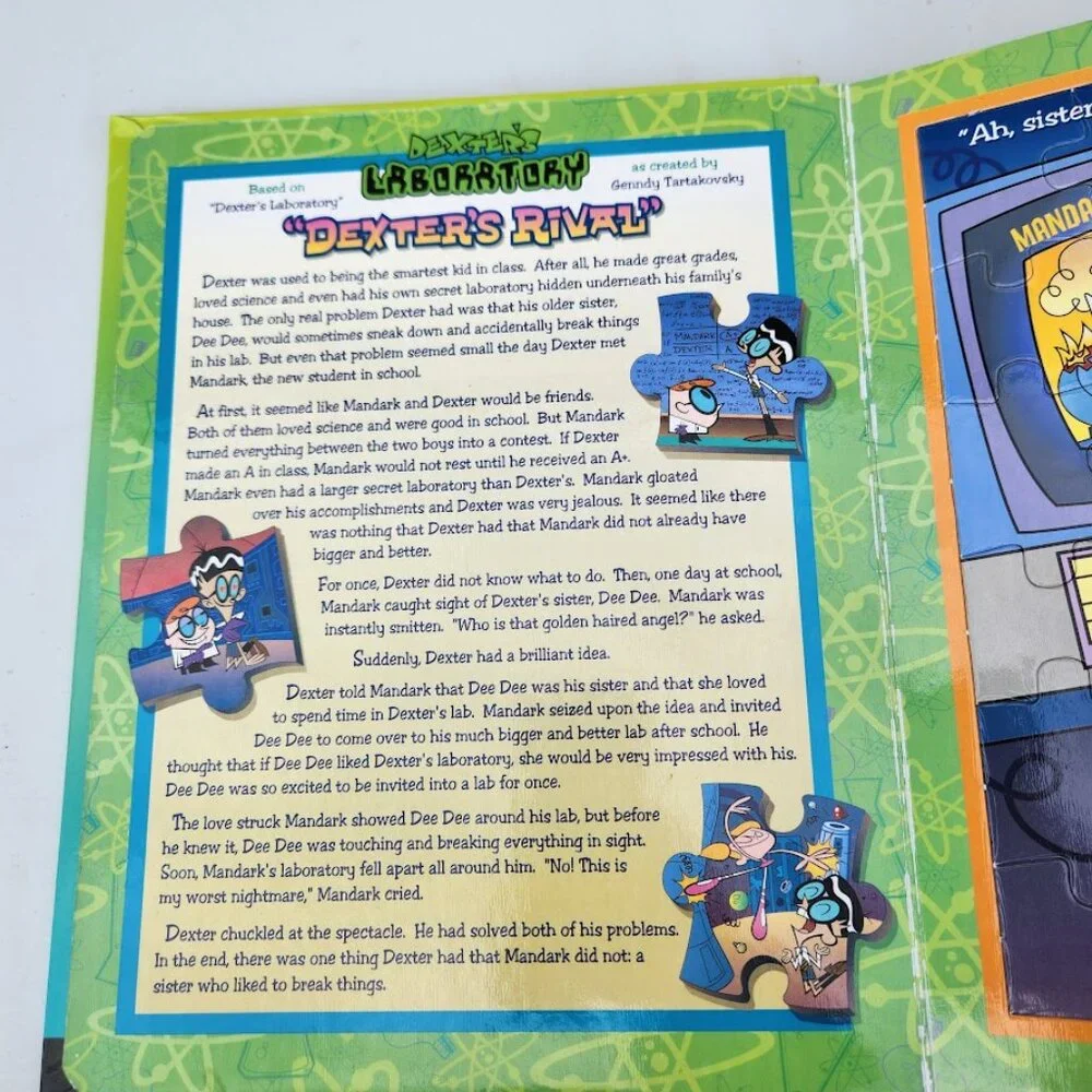 Johnny Bravo Dexter Power Puff Girls Cartoon Network Puzzle Story Book Gift 2006